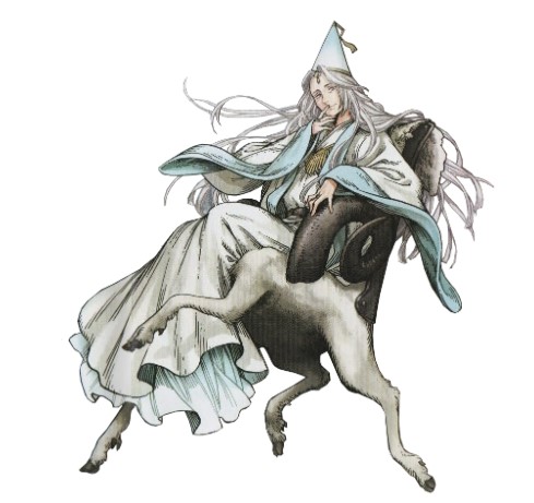 Un homme sur une chaise de marche : un dossier monté sur un "corps" de cerf.